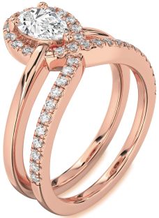 Diamond Rose Gold Pear Promise Ring
