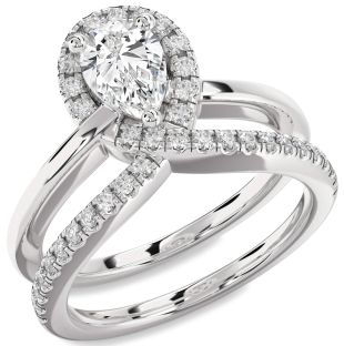 Diamond White Gold Pear Promise Ring