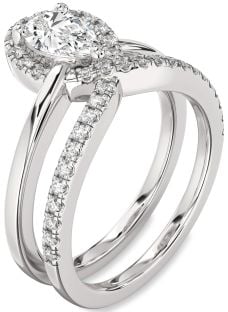 Diamond Platinum Pear Promise Ring