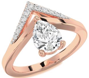 Diamond Rose Gold Pear Promise Ring