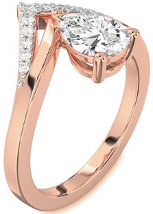 Diamond Rose Gold Pear Promise Ring