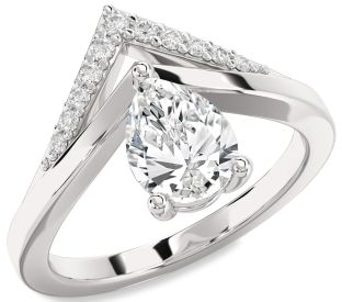 Diamond White Gold Pear Promise Ring