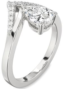 Diamond Platinum Pear Promise Ring