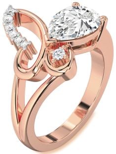 Diamond Rose Gold Butterfly Ring