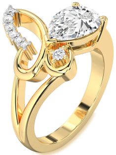 Diamond Gold Butterfly Ring