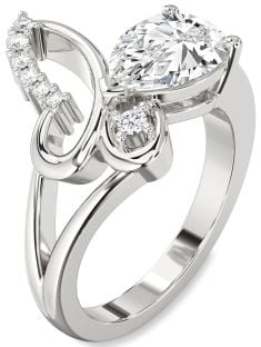 Diamond Platinum Butterfly Ring