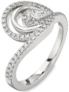 Diamond Platinum Pear Pave Promise Ring