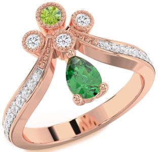 Diamond Rose Gold Pear Two Stone Promise Ring