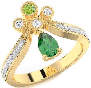 Diamond Gold Pear Two Stone Promise Ring