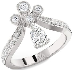 Diamond White Gold Pear Two Stone Ring