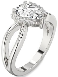 Diamond Platinum Pear Solitaire Engagement Ring