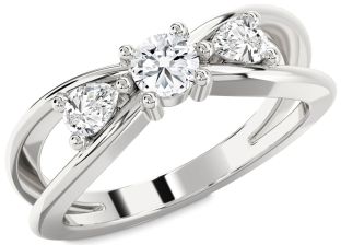 Diamond White Gold Round Three Stone Engagement Ring