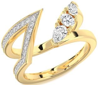 Diamond Gold Round Three Stone Ring
