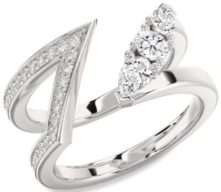 Diamond Platinum Round Three Stone Ring