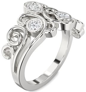 Diamond White Gold Pear Three Stone Ring