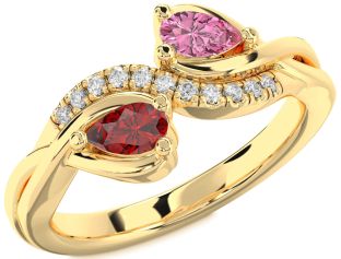 Diamond Gold Pear Two Stone Promise Ring