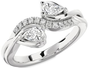 Diamond White Gold Pear Two Stone Ring