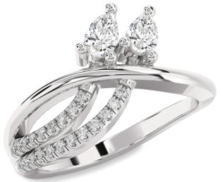 Diamond White Gold Pear Two Stone Ring