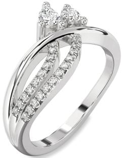 Diamond White Gold Pear Two Stone Ring