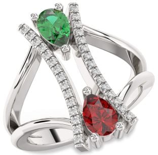 Diamond Platinum Pear Two Stone Promise Ring