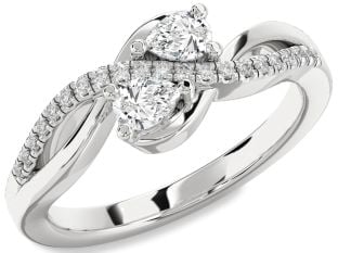Diamond White Gold Pear Two Stone Ring