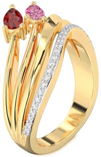 Diamond Gold Pear Two Stone Promise Ring