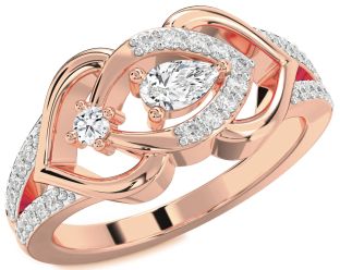 Diamond Rose Gold Heart Promise Ring