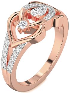 Diamond Rose Gold Heart Promise Ring