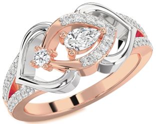 Diamond White Rose Gold Heart Promise Ring