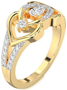 Diamond Gold Heart Promise Ring