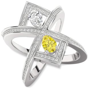 Diamond Platinum Pear Two Stone Pave Promise Ring