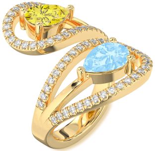 Diamond Gold Pear Two Stone Promise Ring