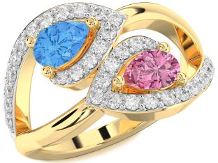 Diamond Gold Pear Two Stone Promise Ring