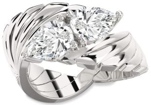 Diamond White Gold Pear Two Stone Ring