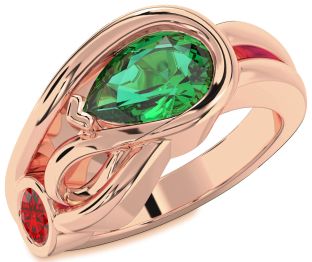 Rose Gold Silver Pear Two Stone Promise Ring