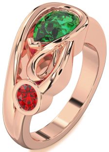 Rose Gold Pear Two Stone Promise Ring