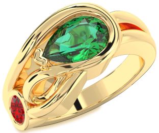 Gold Pear Two Stone Promise Ring