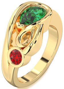 Gold Pear Two Stone Promise Ring