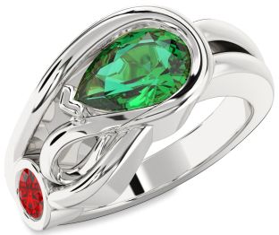 Platinum Pear Two Stone Promise Ring
