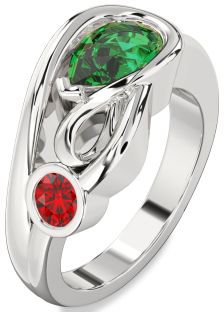 Platinum Pear Two Stone Promise Ring