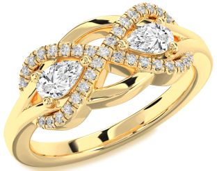 Diamond Gold Infinity Pear Two Stone Ring