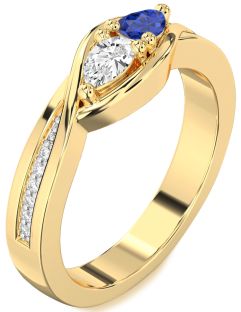 Diamond Gold Pear Two Stone Promise Ring