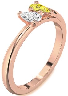 Rose Gold Pear Two Stone Promise Ring