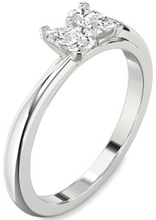 Diamond Platinum Pear Two Stone Ring