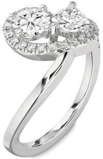 Diamond Platinum Pear Two Stone Ring