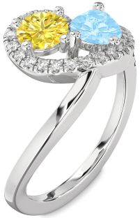 Diamond White Gold Pear Two Stone Promise Ring