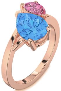 Rose Gold Pear Two Stone Promise Ring