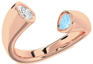 Rose Gold Pear Two Stone Promise Ring