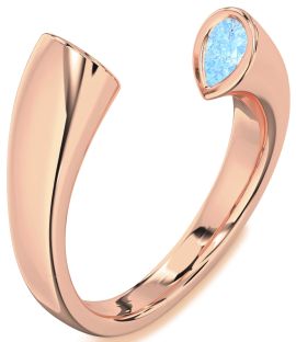 Rose Gold Pear Two Stone Promise Ring