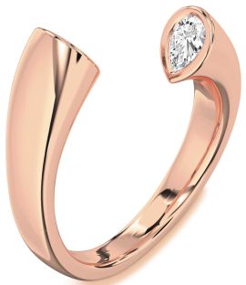 Diamond Rose Gold Pear Two Stone Ring